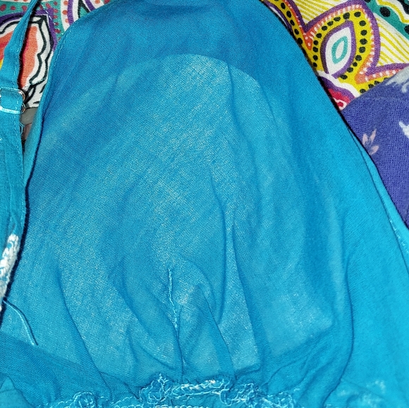 She’s Cool~ Bright Blue White Embroidered Boho Midi Sundress NWOT (Juniors L) - Picture 5 of 14